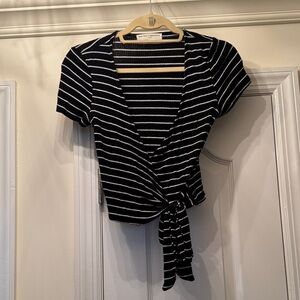 Urban Outfitters Striped Wrap Crop Top